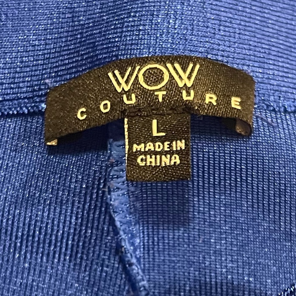 WOW Couture Royal Blue Stretch Yoga Pants | Flare Leg | Size Large - Picture 4 of 5